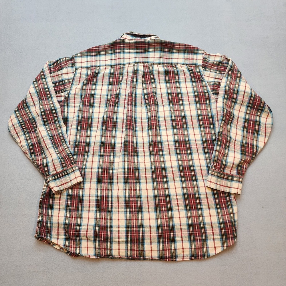 L.L.Bean Men's Large Reg Plaid Button Front Flannel Shirt 100% Cotton Long... - Picture 2 of 7